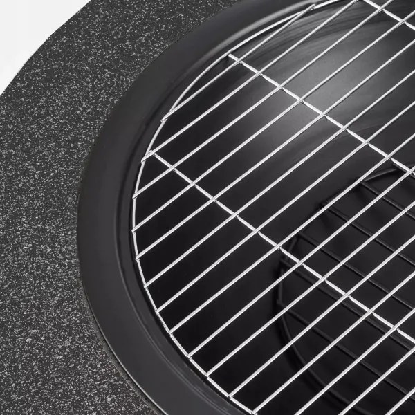 Focar portabil cu grătar, 79,5 x 38 cm, negru/granit închis