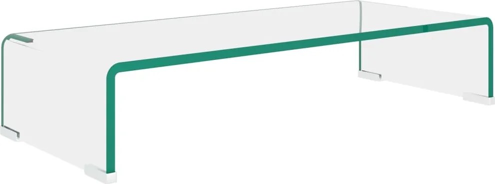 vidaXL Suport TV/monitor din sticlă transparentă, 60 x 25 x 11 cm