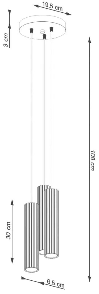 Lustră neagră ø 19,5 cm Gleam – Sollux