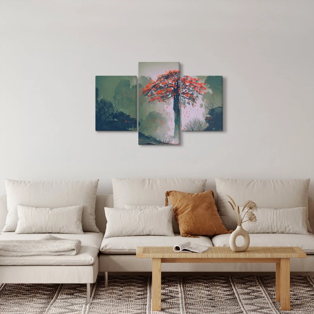 Tablou - Copacul roșu singuratic (90x60 cm)