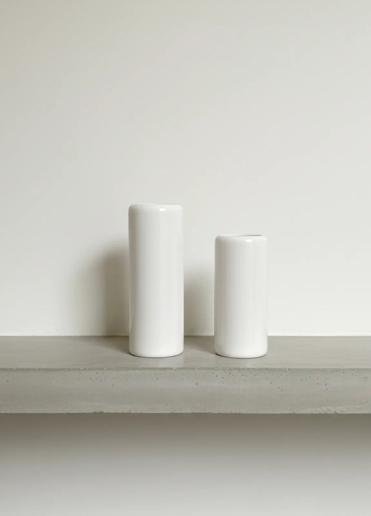 Set 2 Vaze Mari Flori Nobel Alb Casablanca (1 Vaza 28cm + 1 Vaza 23cm)