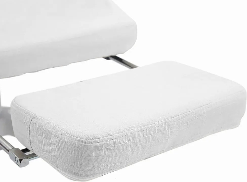 Scaun de birou rotativ cu tetiera si suport pentru picioare-alb