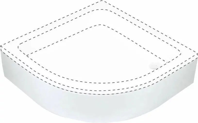 Cadita dus semirotunda Deante Plus II alb 80 cm