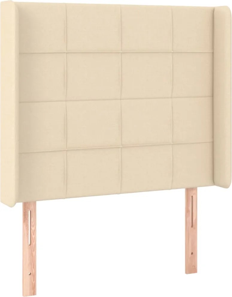 vidaXL Tăblie de pat cu aripioare, crem, 83x16x118/128 cm, textil