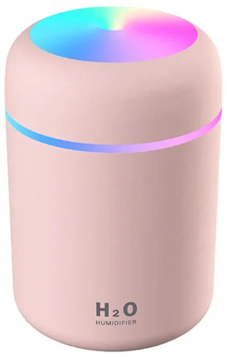Umidificator de aer cu ultrasunete cu difuzor aromaterapie cu LED, 300 ml