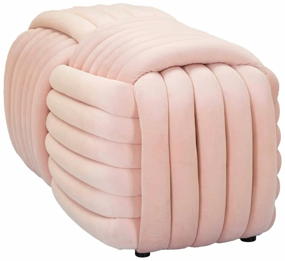Bancă roz-deschis cu tapițerie din catifea Softy – Mauro Ferretti