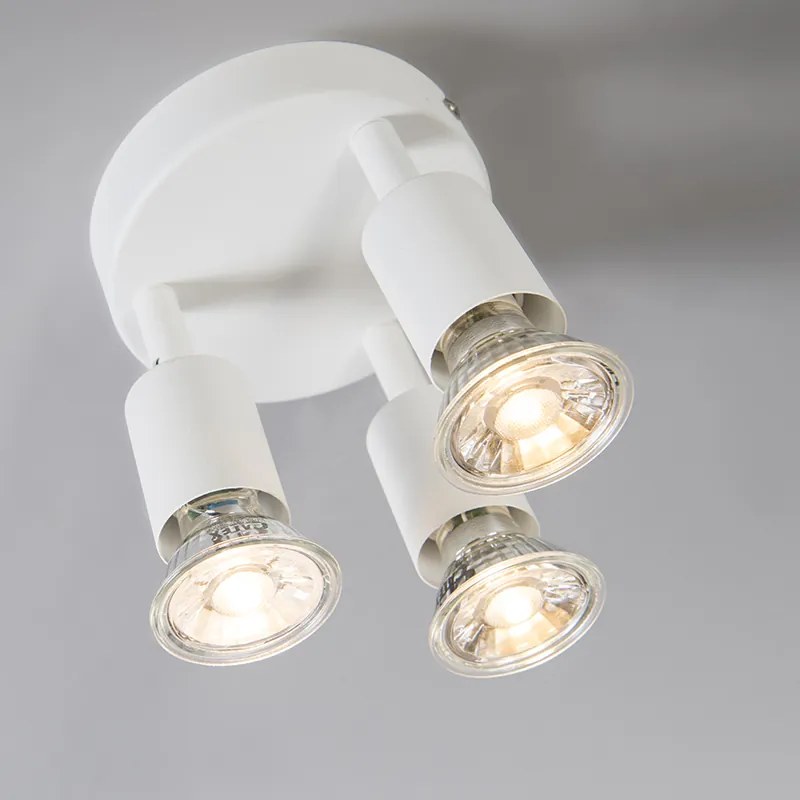 Spotlight modern alb, reglabil, rotund, cu 3 lumini - Jeany