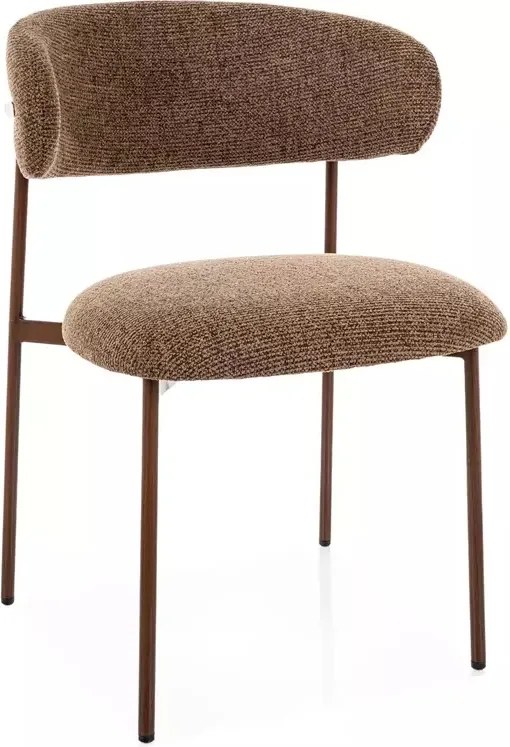 Scaun tapițat Elton D cappuccino 45/nuc