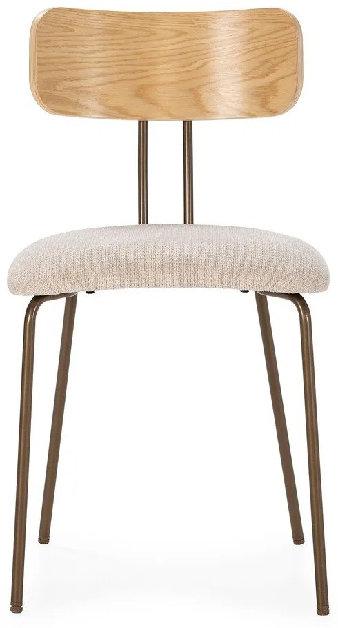 Scaun de dining bej/în culoare naturală tapițat Olimpia – MOME