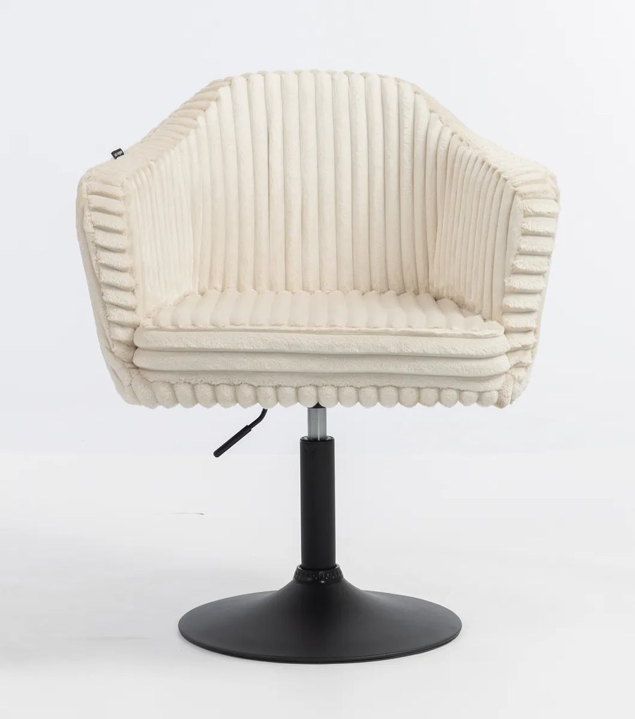 HR832N Scaun Cappuccino Teddy Cord cu Bază Neagră