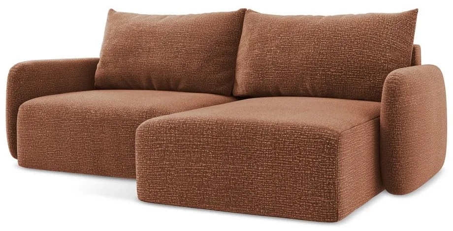 Colțar cărămiziu extensibil/cu spațiu de depozitare (cu colț pe partea dreaptă) Kalena – Makamii