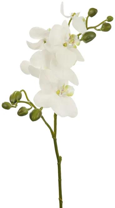 Floare artificiala orhidee, Fibre artificiale, Alb, 74 cm