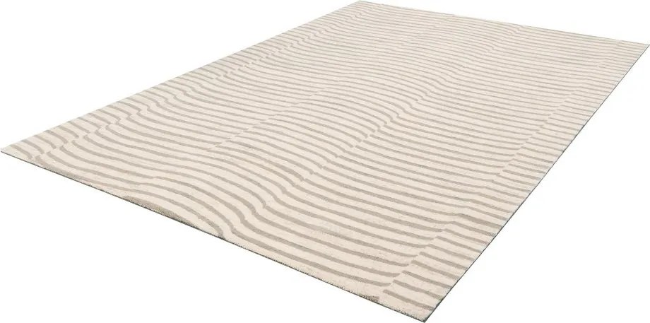 Covor bej din lână 133x190 cm Agnus Tides – Agnella