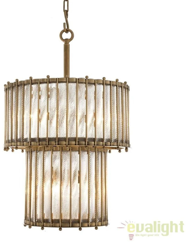 Lustra design LUX cu sticla modelata manual Tiziano, alama antic 111133 HZ