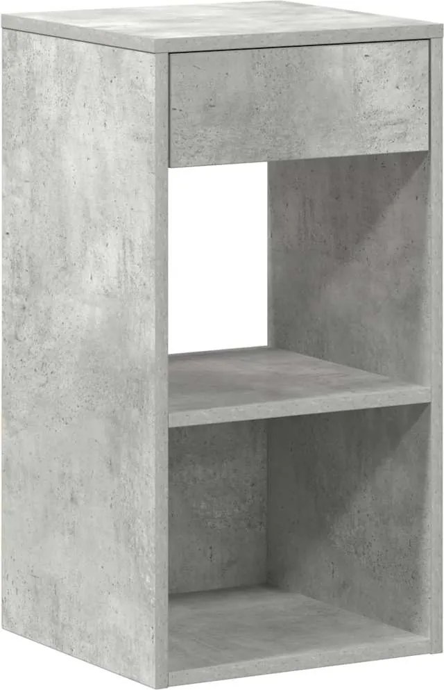 vidaXL Noptiera cu sertar gri beton 35x34x66,5 cm