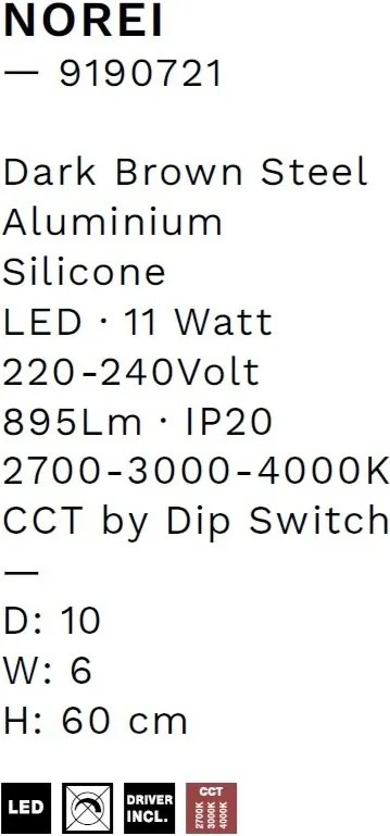 Aplica de perete LED ambientala NOREI maro