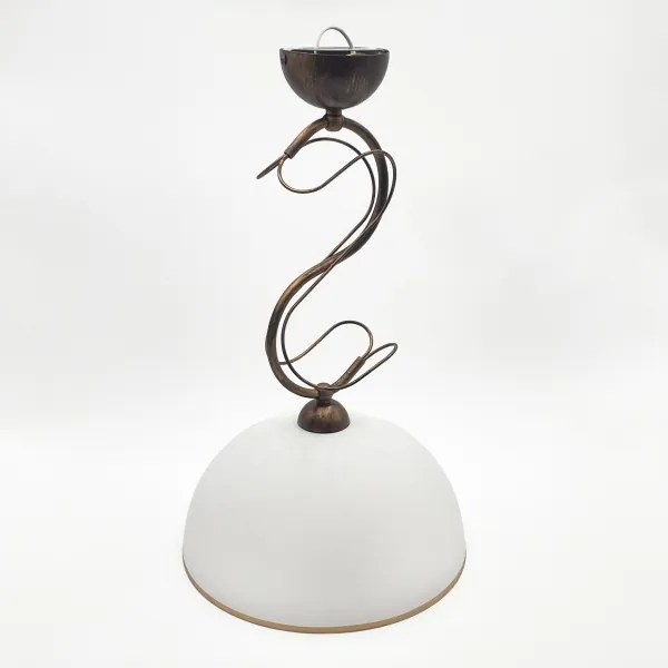 Lampă suspendată pe tijă COBRA 1xE27/60W/230V, diam. 30 cm, bronz/patină