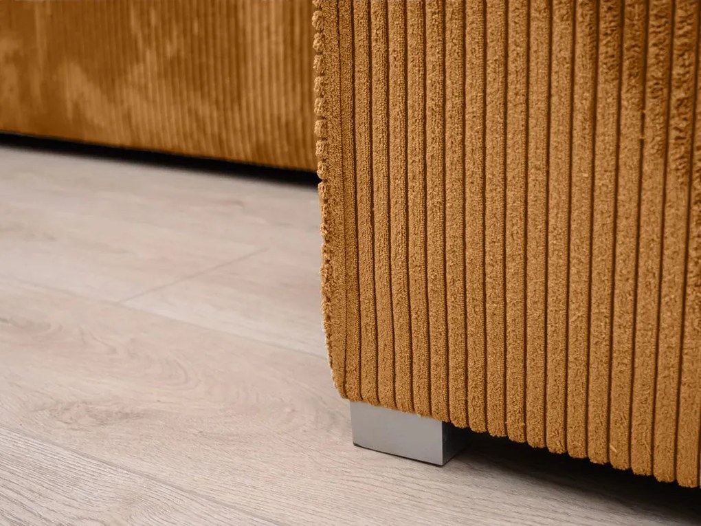 Canapea colt extensibila SMART COSARO mustar, cu colt bilateral + 2 perne CADOU