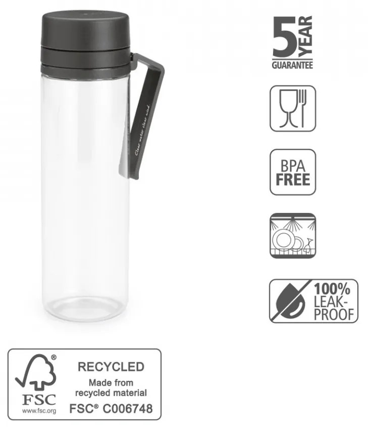 Flacon Brabantia Make&amp;Take 500ml Gri Inchis, cu sita, takeaway 1006278