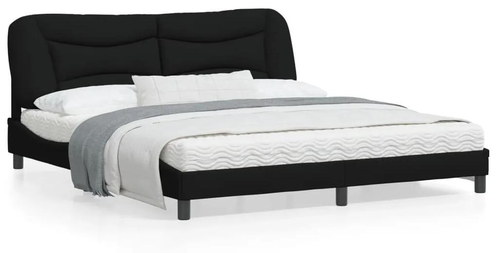 3213720 vidaXL Cadru de pat cu lumini LED, negru, 180x200 cm, textil