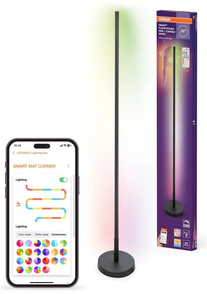 Osram - Lampă de podea LED RGBW reglabilă SMART+ FLOOR LED/14W/230V Wi-Fi+telecomandă