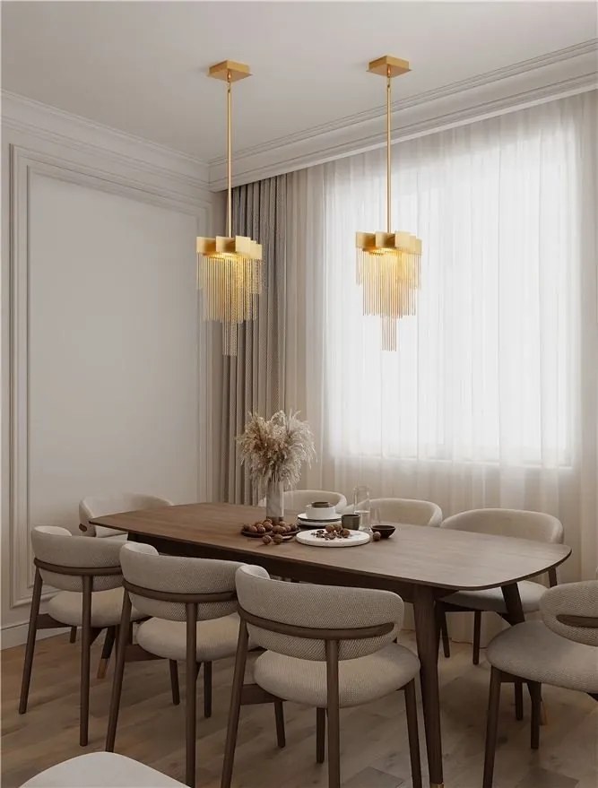 Lustra LED suspendata design modern REVIA aurie