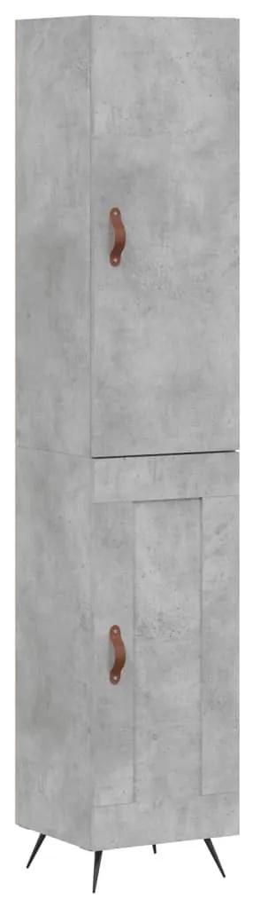 3199085 vidaXL Dulap înalt, gri beton, 34,5x34x180 cm, lemn prelucrat