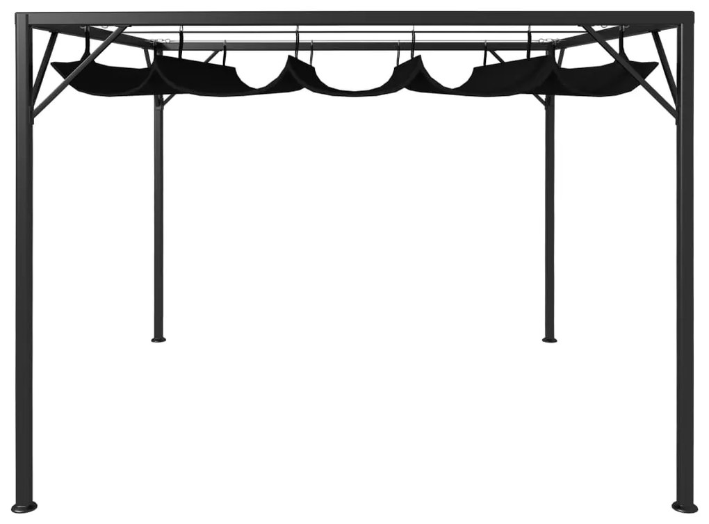 Pavilion de gradina cu acoperis retractabil, antracit, 3 x 3 m Antracit