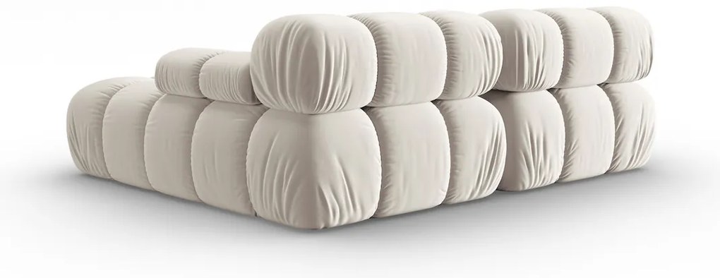 Coltar modular dreapta 3 locuri, Bellis, Micadoni Home, BL, 188x155x70 cm, catifea, bej deschis