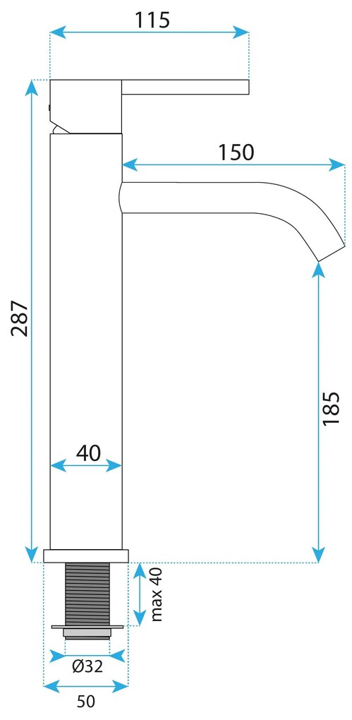 Baterie pentru baie Rea Foster Brush Gold High