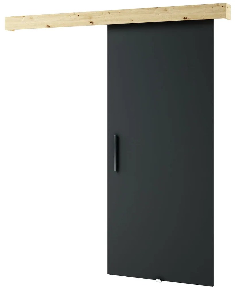 Uși culisante 90 cm Lovella (stejar artisan + negru mat). 1043544