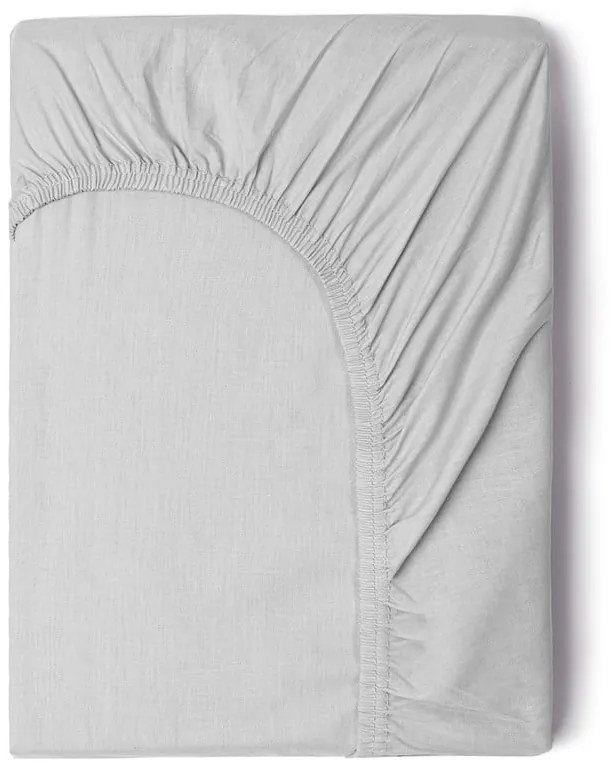 Cearșaf elastic din bumbac Good Morning, 140 x 200 cm, gri
