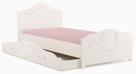 Sertar alb pentru pat de 90 x 200 cm alb Sweet