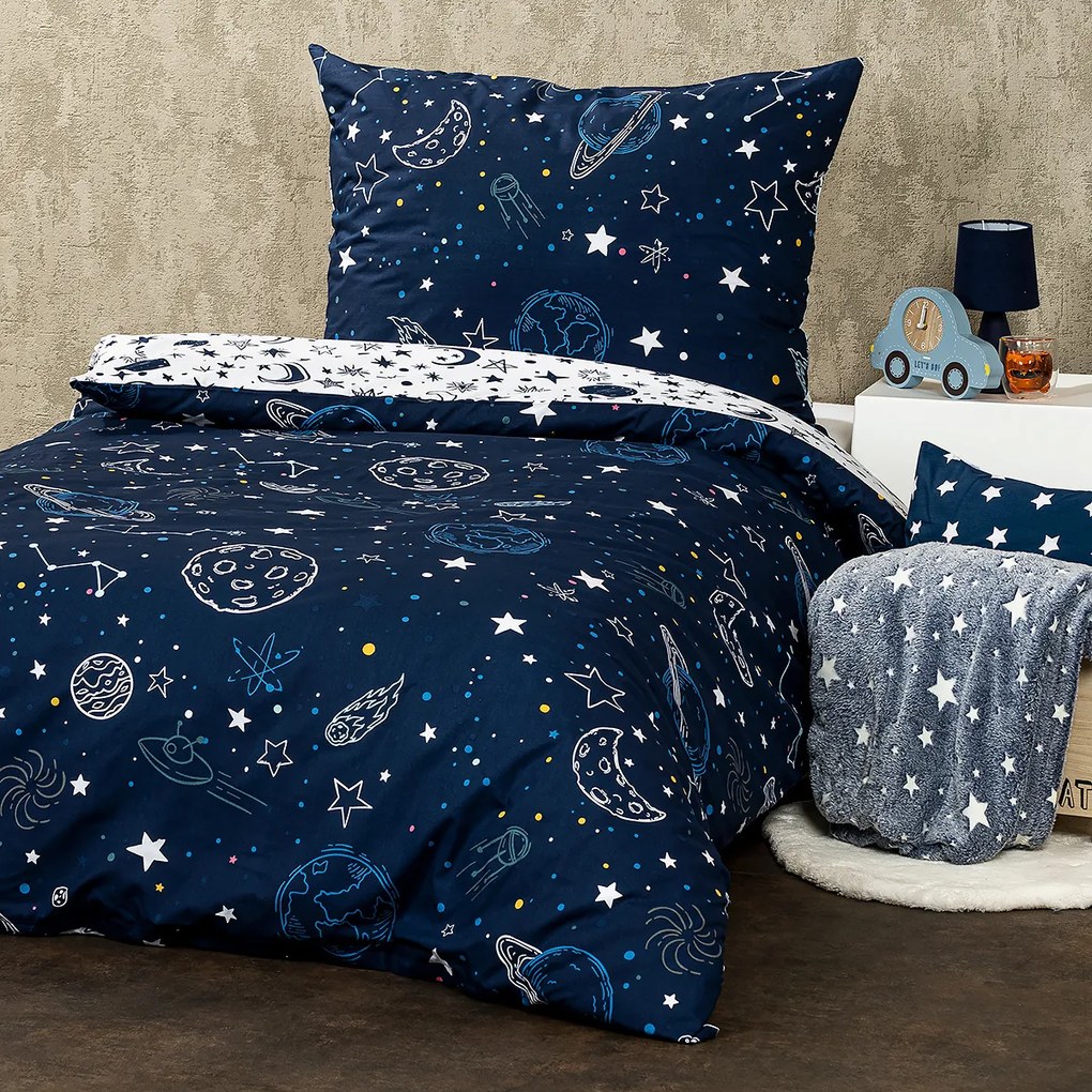 Lenjerie de pat din bumbac 4Home In Space, 140 x200 cm, 70 x 90 cm