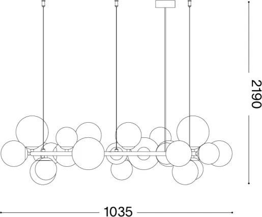 Ideal Lux - Lustră LED cu cablu PERLAGE 25xG9/3W/230V 110 cm negru/negru fumuriu