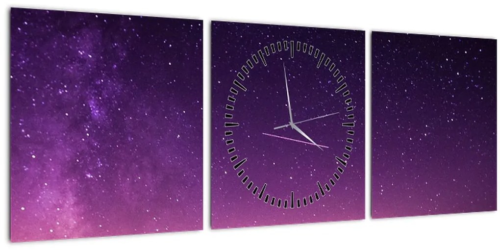 Tablou cu cerul și stea căzând (cu ceas) (90x30 cm)
