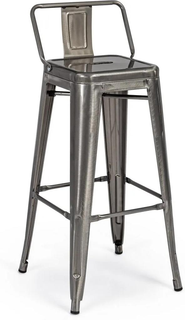 Scaun de bar cu spatar fier gri Minessota 43 cm x 43 cm x 94 h x 76 h1