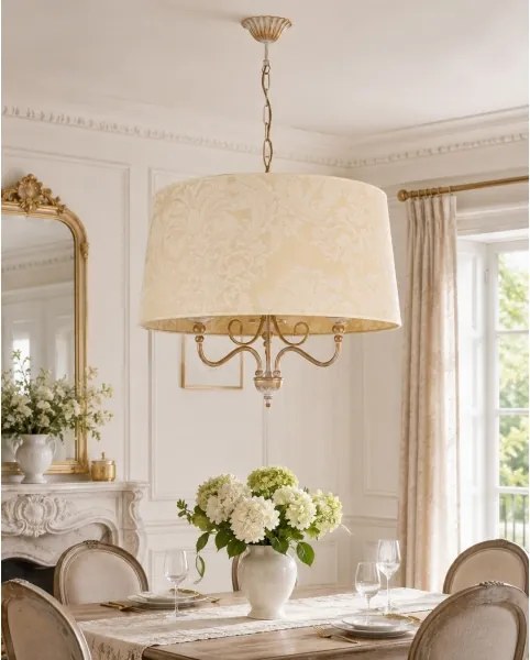 Brilagi - Candelabru suspendat pe lanț SONIA 3xE27/15W/230V Ø 56 cm crem cu patină
