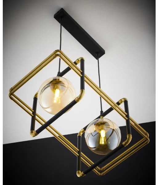 Lustră pe cablu Jupiter 2026 FIORI 2xG9/10W/230V negru/auriu/bej