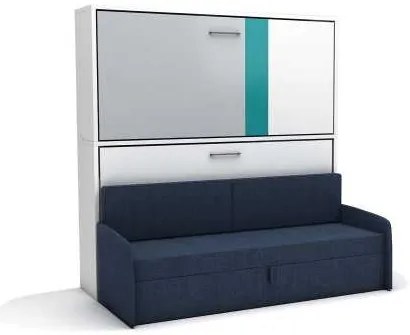 Set pat rabatabil orizontal suprapus cu canapea de 2 locuri - SMART BUNK SOFA SET(90X190)