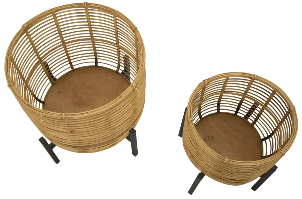 Mauro Ferretti Set Suport De Flori Rattan Cm Ø 41X47-33X39