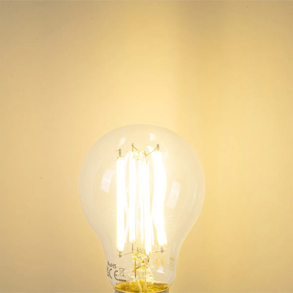 Set de 5 becuri LED E27 A60 transparente 3,8W 806lm 2700K