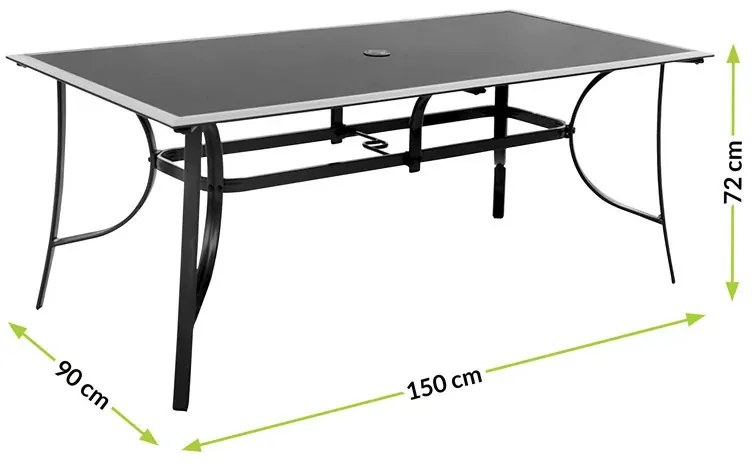 Set mobilier de grădină Agata 4+1 negru