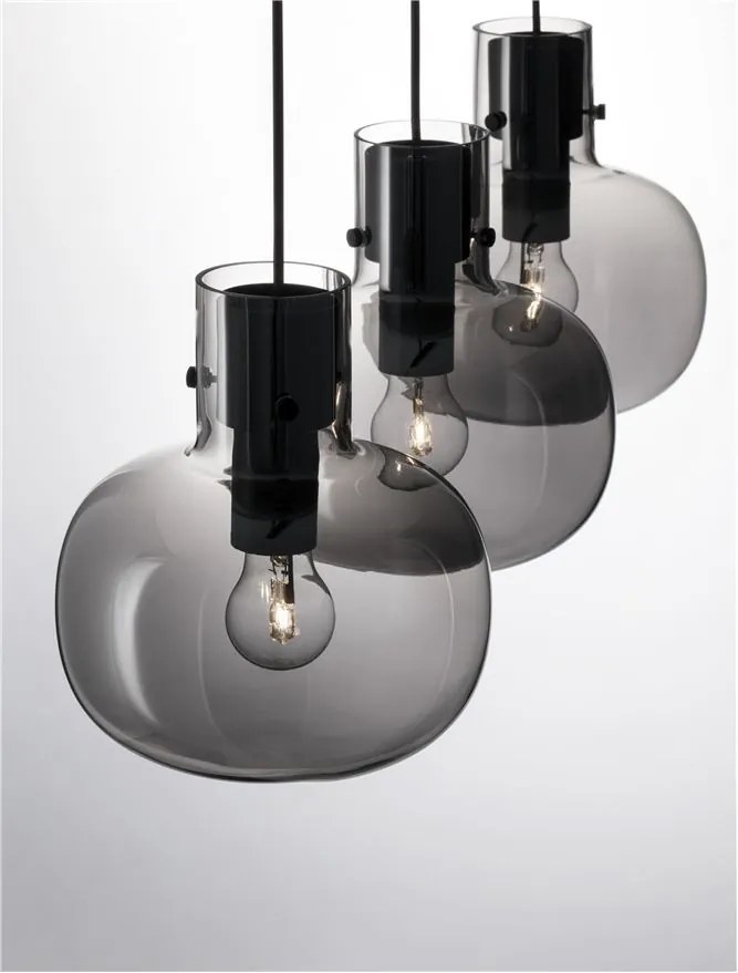 Lustra cu 3 pendule design modern CINZIA fumuriu