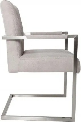 Scaun cu brate design retro Big Aston microfibra gri piatra