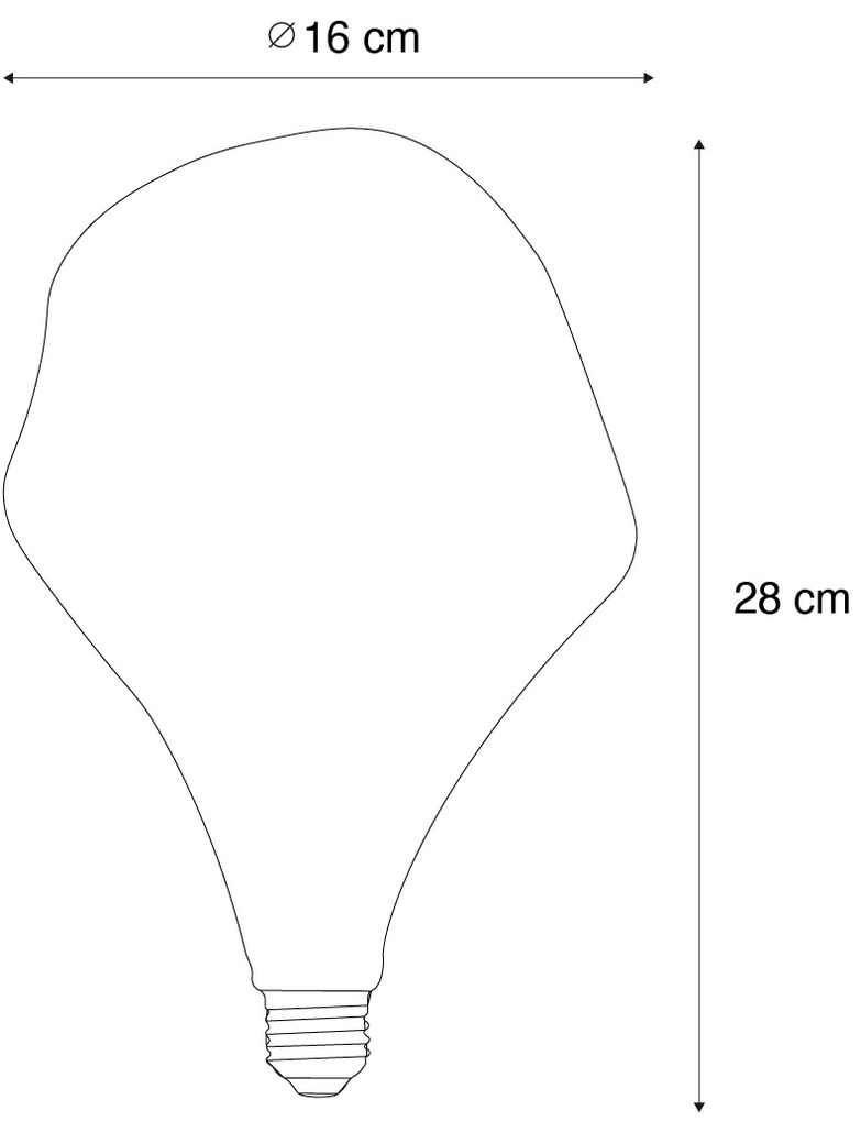 Lampă LED E27 dimabilă cu filament spiralat PS160 auriu oglindit 6W 100 lm 1800K