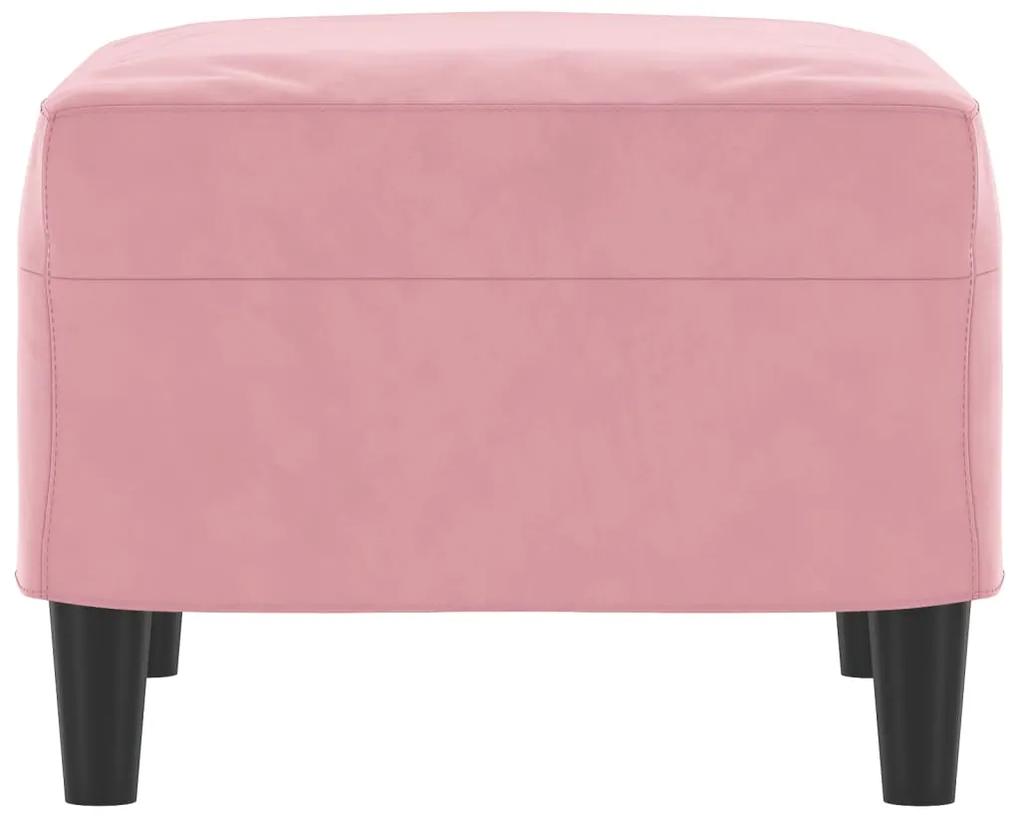 Taburet, roz, 60x50x41 cm, catifea Roz, 60 x 50 x 41 cm