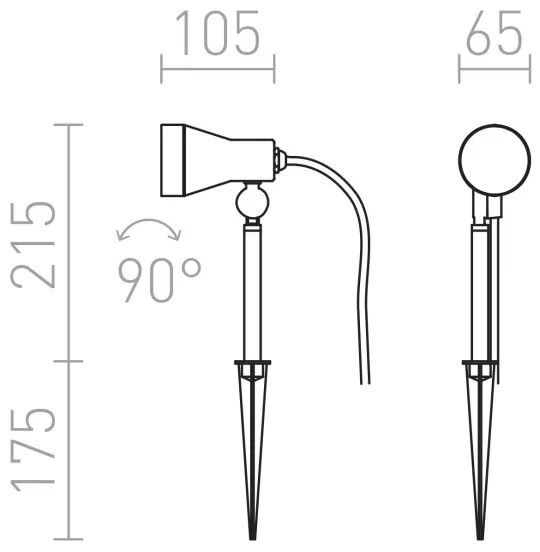 Corp de iluminat de exterior DIREZZA 1xGU10/35W/230V IP54 RED-Design Rendl-R10427