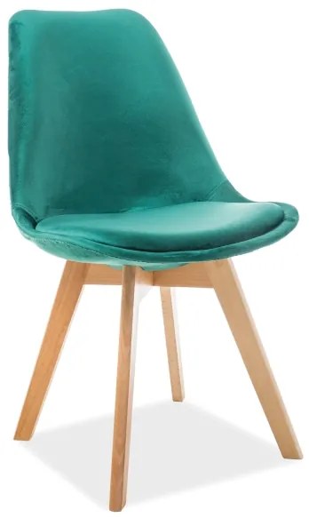 Scaun de masa catifea Verde / Fag, DIOR VELVET