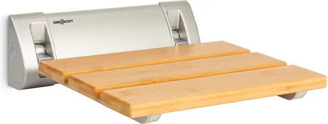 OneConcept Arielle, scaun de duș, bambus, aluminiu, rabatabil, 160 kg max., lemn
